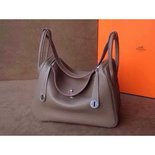 Hermes Lindy 30CM Original Leder Umhängetasche HLD30 Dunkelgrau