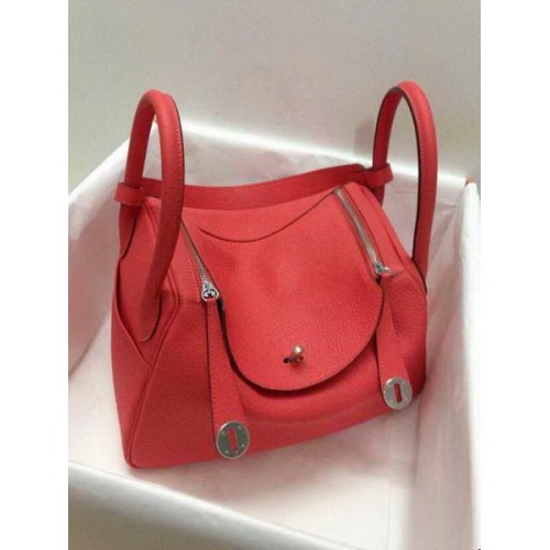 Hermes Lindy 30CM Original Leder Umhängetasche HLD30 Hellrot