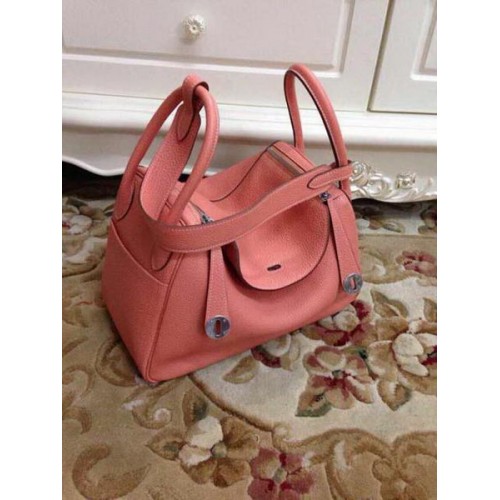 Hermes Lindy 30CM Original Leder Umhängetasche HLD30 Rosa