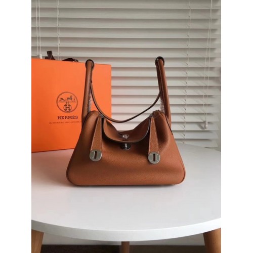 Hermes Lindy Original Togo Ledertasche 5086 Braun