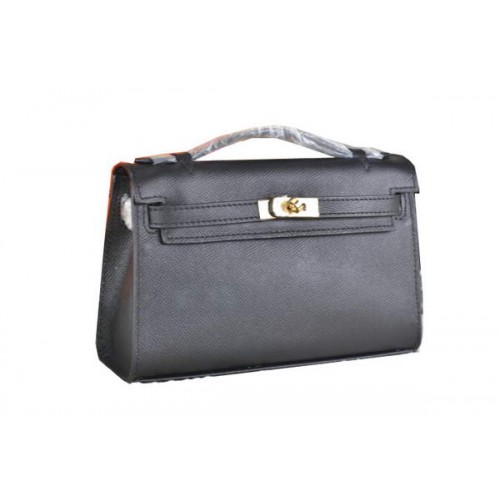 Hermes MINI Kelly 22cm Einkaufstasche Kalbsleder Schwarz