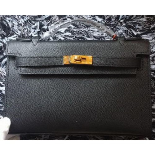 Hermes MINI Kelly 22cm Einkaufstasche Kalbsleder K011 Schwarz