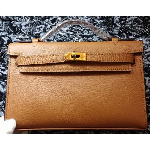 Hermes MINI Kelly 22cm Einkaufstasche Kalbsleder K011 Weizen