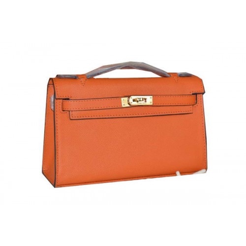 Hermes MINI Kelly 22cm Einkaufstasche Kalbsleder Orange