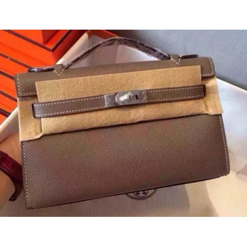 Hermes MINI Kelly 22cm Tragetasche Kalbsleder K22 Grau