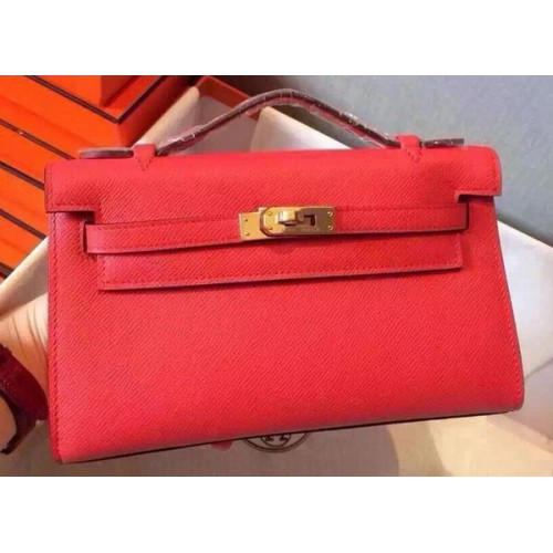 Hermes MINI Kelly 22cm Tragetasche Kalbsleder K22 Rot