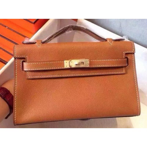 Hermes MINI Kelly 22cm Einkaufstasche Kalbsleder K22 Weizen