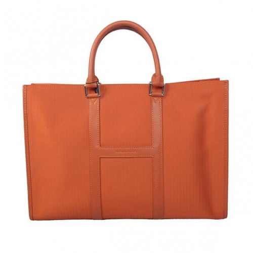 Hermes Herren Aktentasche Canvas Leder H1691 Orange