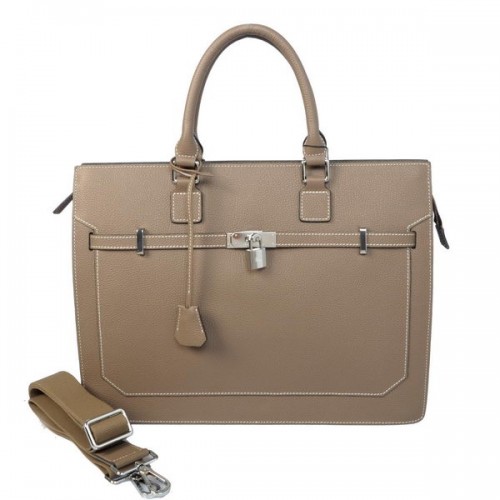 Hermes Herren Kelly Aktentasche Kalbsleder H5229 Grau