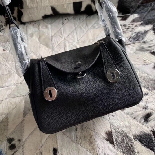 Hermes Mini Lindy Original Togo Ledertasche 5088 Schwarz