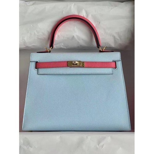 Hermes Original Epsom Leder KEL2578 himmelblau&pink