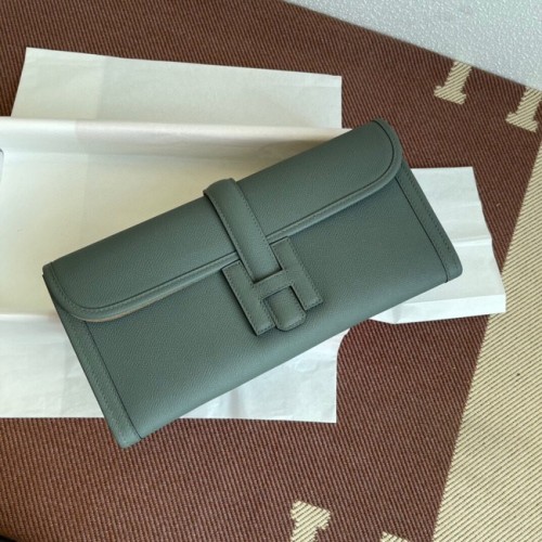Hermes Original Espom Lederclutch 37088 Mandelgrün