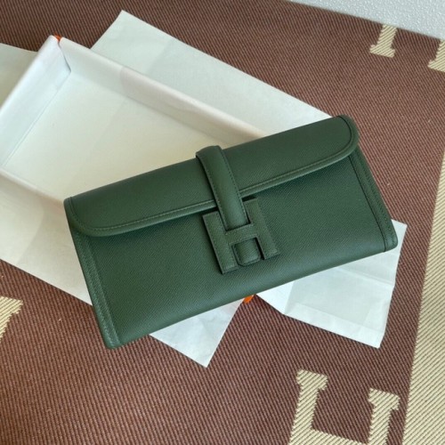 Hermes Original Espom Lederclutch 37088 schwarzgrün