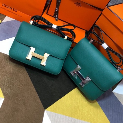 Hermes Original Espom Leather Constance Bag 5333 schwarzgrün