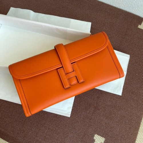 Hermes Original Jige Swift Leder Clutch 37088 Orange