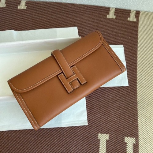 Hermes Original Jige Swift Lederclutch 37088 braun