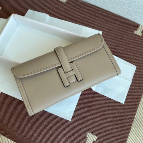 Hermes Original Jige Swift Lederclutch 37088 hellgrau