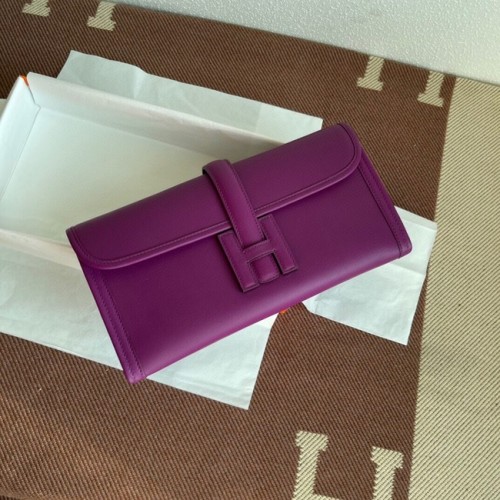 Hermes Original Jige Swift Lederclutch 37088 lila