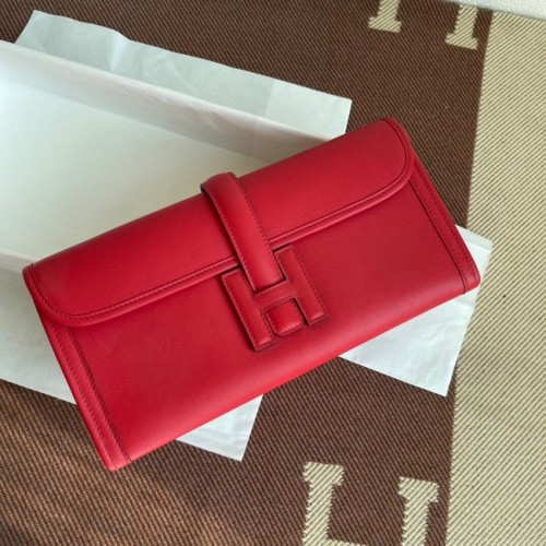 Hermes Original Jige Swift Lederclutch 37088 rot