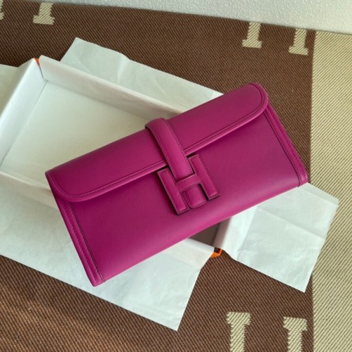 Hermes Original Jige Swift Lederclutch 37088 Rose