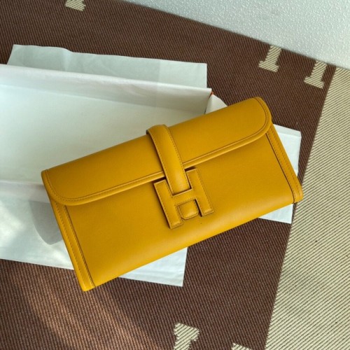 Hermes Original Jige Swift Lederclutch 37088 gelb