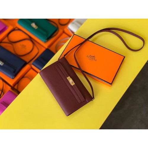 Hermes Original Kelly Espom Leder to go woc Tasche H4087 Burgund