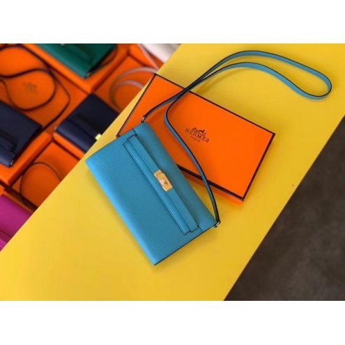 Hermes Original Kelly Espom Leder to go woc Tasche H4087 blau