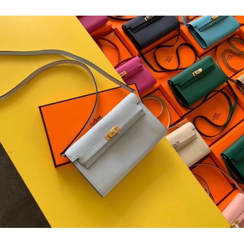 Hermes Original Kelly Espom Leder to go woc Tasche H4087 hellblau