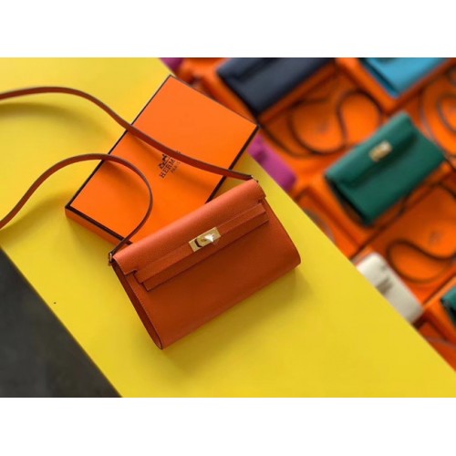 Hermes Original Kelly Espom Leder to go woc Tasche H4087 orange