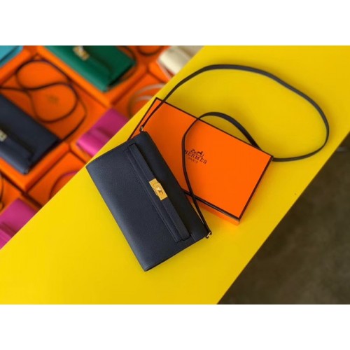 Hermes Original Kelly Espom Leder to go Woc Tasche H4087 Königsblau