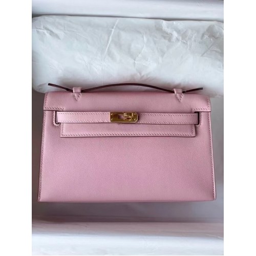 Hermes Original Swift Leather KEL2278 pink-goldfarbenes Metall