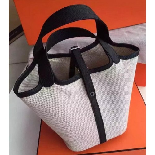 Hermes Picotin Lock 18cm Tasche Canvas HPL8618T Schwarz