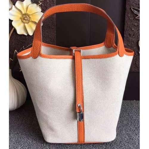 Hermes Picotin Lock 18cm Tasche Canvas HPL8618T Orange