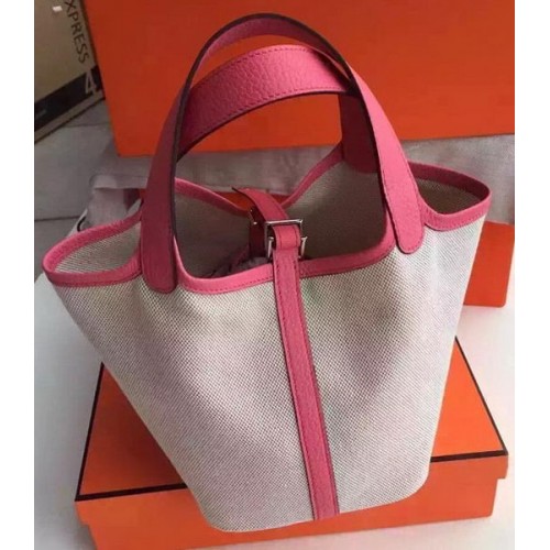 Hermes Picotin Lock 18cm Tasche Canvas HPL8618T Pink