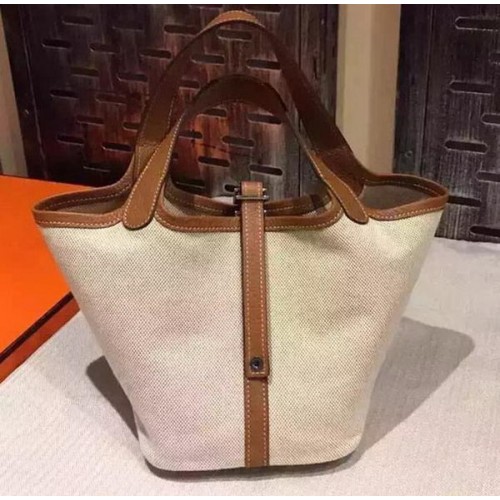 Hermes Picotin Lock 18cm Tasche Canvas HPL8618T Weizen