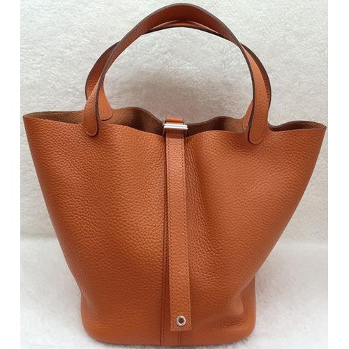 Hermes Picotin Lock 22cm Taschen Litschi Leder HPL1048 Orange