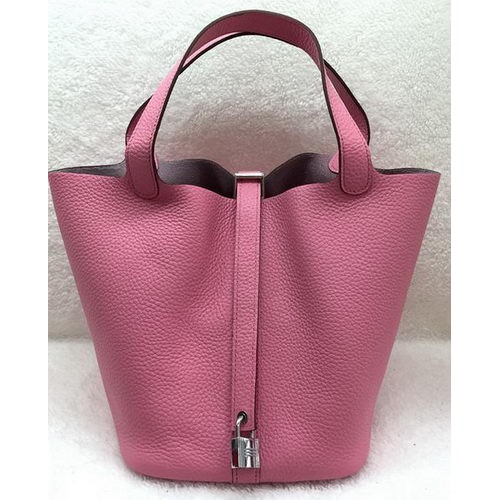 Hermes Picotin Lock 22cm Taschen Litschi Leder HPL1048 Pink