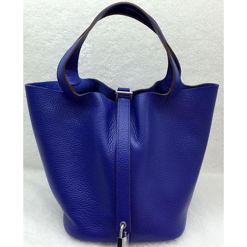 Hermes Picotin Lock 22cm Taschen Litschi Leder HPL1048 Royal