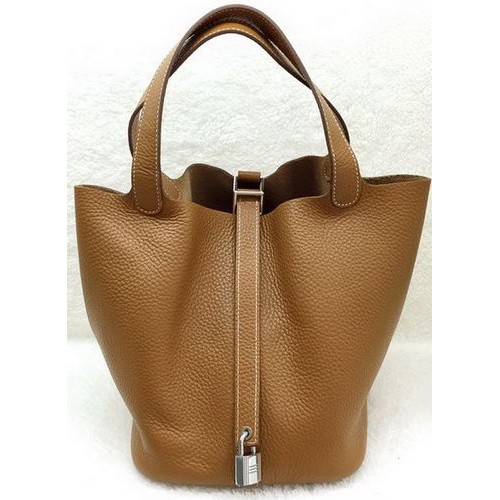Hermes Picotin Lock 22cm Taschen Litschi Leder HPL1048 Weizen