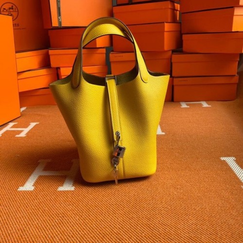 Hermes Picotin Lock Taschen Original Togo Leder PL3388 Zitrone
