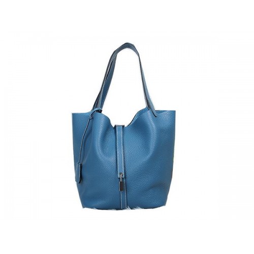 Hermes Picotin Lock MM Tasche in Original Leder Blau