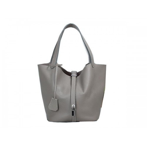 Hermes Picotin Lock MM Tasche in Original Leder Grau