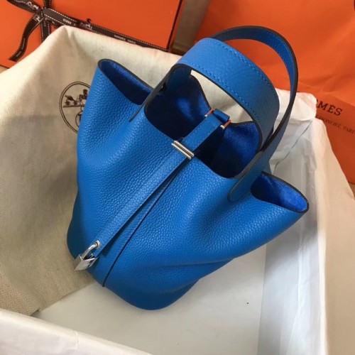 Hermes Picotin Lock PM Taschen Original Leder H8688 blau
