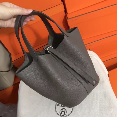 Hermes Picotin Lock PM Taschen Original Leder H8688 grau
