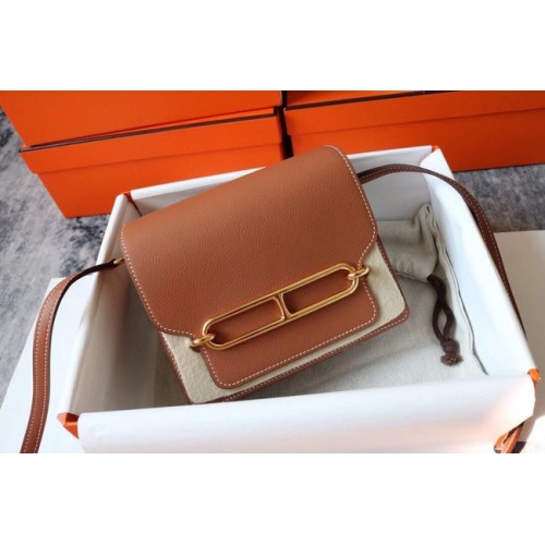 Hermes Roulis 19cm Evercolor 9D H9003 braun&Gold