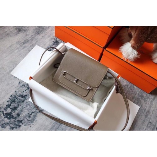 Hermes Roulis 19cm Evercolor 9D H9003 Dunkelgrau&Silber