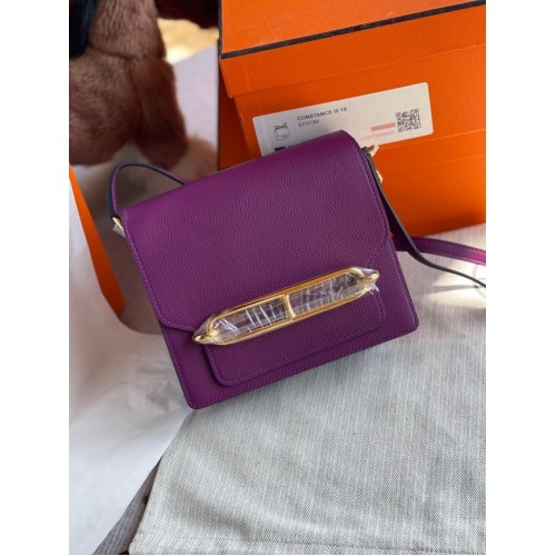 Hermes Roulis 19cm Evercolor 9D H9003 lila&Gold