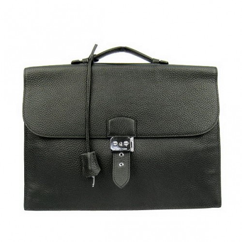 Hermes Sac Depeche 38cm Aktentasche Clemence Schwarz
