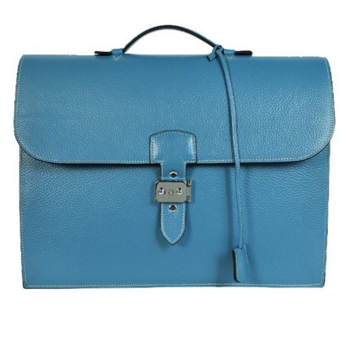 Hermes Sac Depeche 38cm Aktentasche Clemence Blau