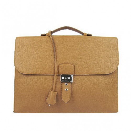 Hermes Sac Depeche 38cm Aktentasche Clemence Camel